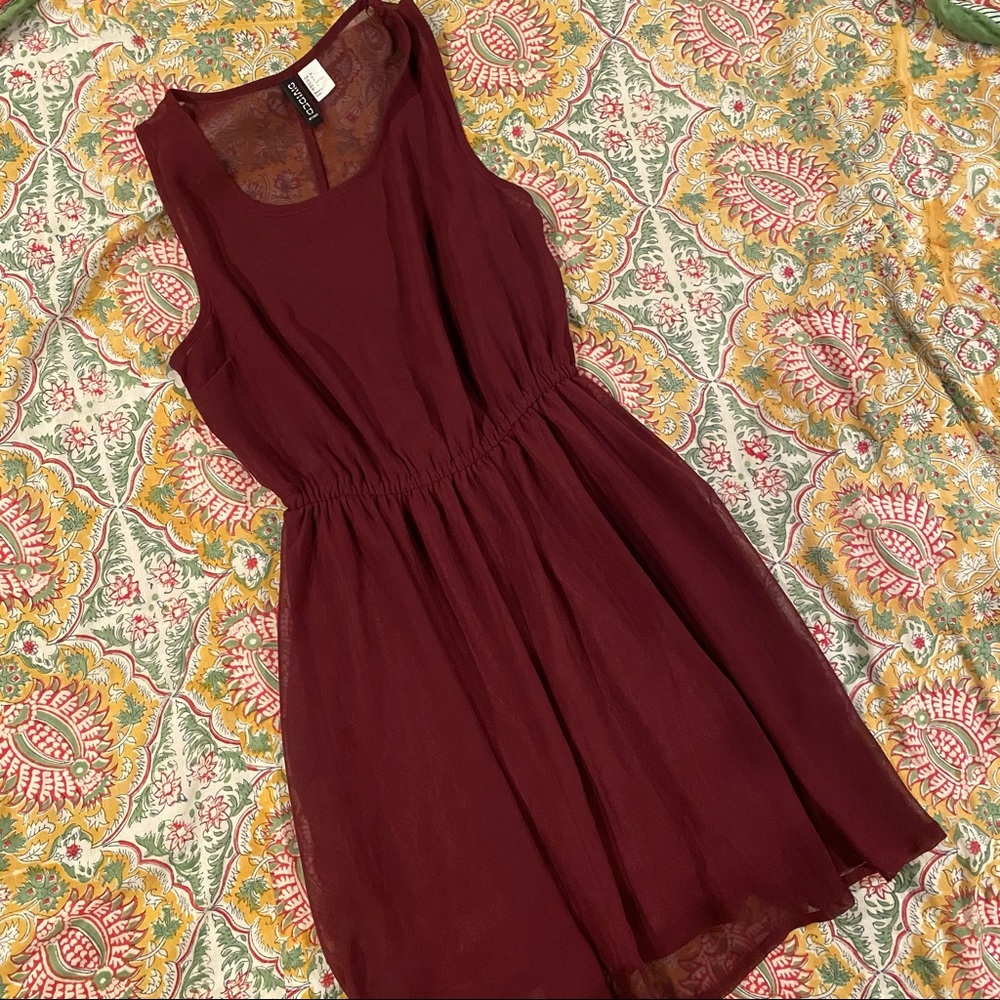 Wine H&M skater dress